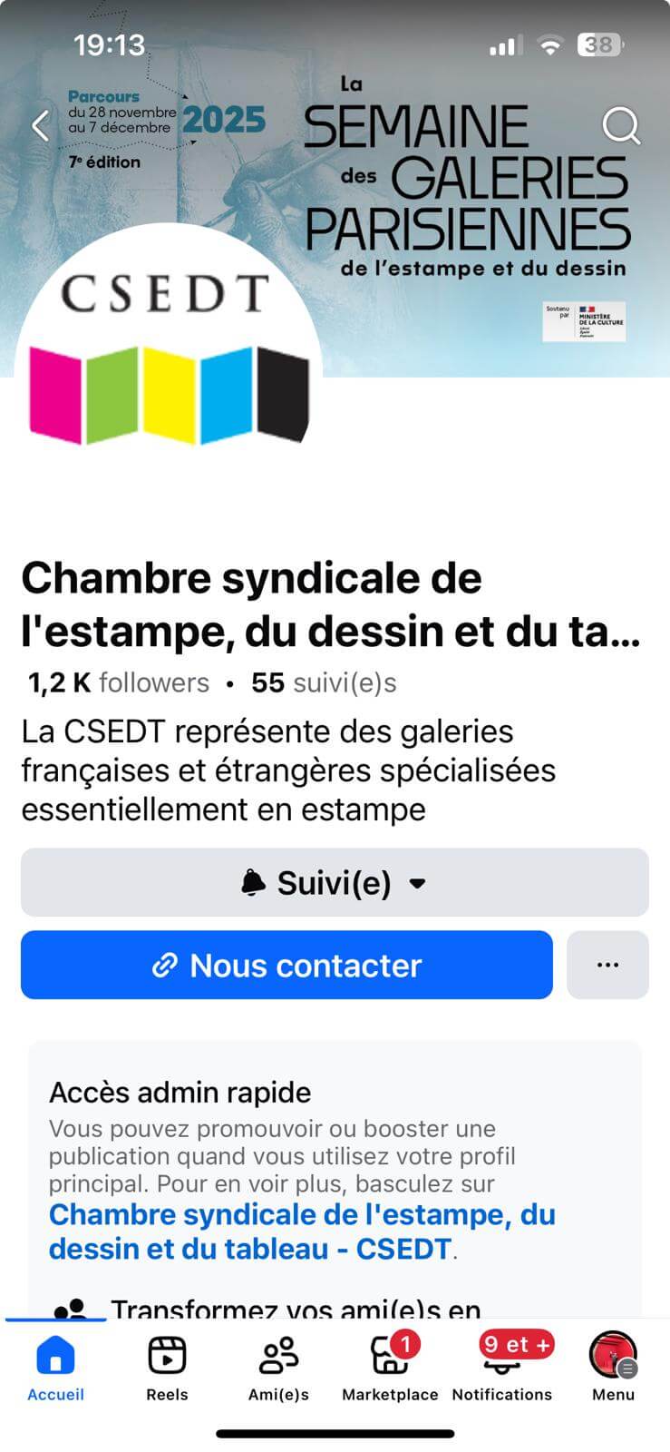 Facebook image de couverture - Mobile app